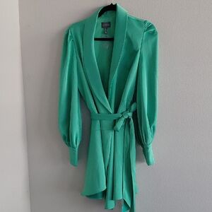 Satin Green Mini Dress